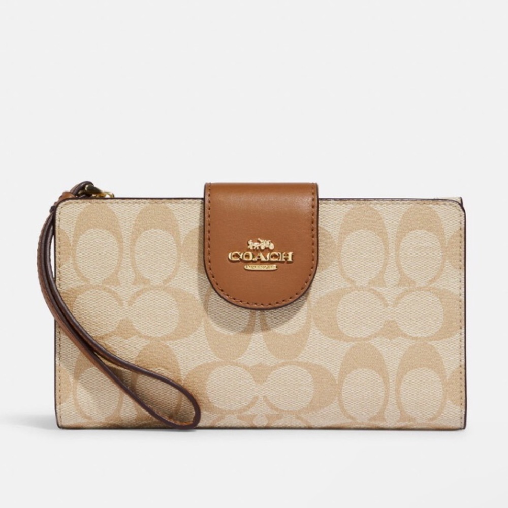 NWOT - COACH Tech Wallet In Colorblock Signature Canvas